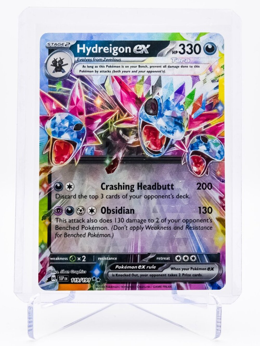 Pokemon Card Hydreigon 119/191 EX Double Rare Holo Surging Sparks NM